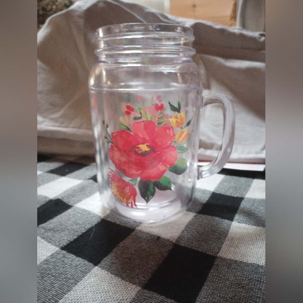 Pioneer Woman Floral Clear Mug with Handle - Picture 4 of 4